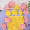 thumbnail image 3 of Juego de cortadores de galletas de hojas tropicales, 8 piezas Molde cortador de galletas Plástico 3D Prensable DIY Sellos de galletas Moldes de estampado Hoja de palma Monstera Suministros para hornear de cocina Molde de pastelería fondant JM, 3 of 4