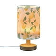thumbnail image 2 of Lemon with Leaves Flowers Bedside Table Lamp LED Warm Lights with USB Charging Port Retro Cylinder Desk Lamps, 2 of 7