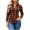 *Orange, variant on Women's Classic Plaid Button Down Long Sleeve Shirt,Casual Slim Blouse Blue,Women's Plus L