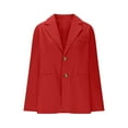 thumbnail image 6 of UYISJ Blazers for Women Business Casual Notch Lapel Button Down Suit Jacket Long Sleeve Open Front Work Blazers with Pockets Red S, 6 of 8