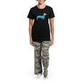 thumbnail image 4 of CafePress - Dachshund In Women's Dark Pajamas - Women's Short Sleeve Print T-Shirt and Pants Dark Cotton Pajama Set, 4 of 7