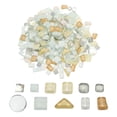 thumbnail image 1 of Azulejos de mosaico de cristal irregular de 500 g, azulejos de mosaico pequeños a granel para proyectos de arte de bricolaje de la serie beige, 1 of 7