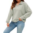 thumbnail image 2 of Gibobby Suéter de Punto Sudaderas con media cremallera para mujer, con cremallera de un , sudaderas con capucha de tamaño, suéteres, trajes de otoño, ropa de invierno (Verde, S), 2 of 5