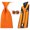 Orange, variant on Men Solid Color Wide 8cm Neck Tie Stretch Y-shape Braces Suspender Cufflinks Set