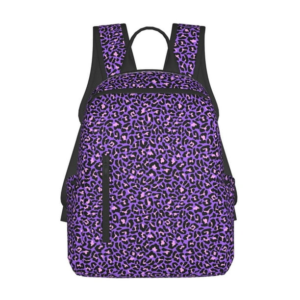 Easygdp Purple Leopard para Easygdp Yak - Mochila Casual Ligera y Resistente para Viaje y Senderismo para Hombres y Mujeres
