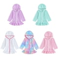 thumbnail image 2 of Baozhu Kids Girls Summer Swimwear Cover Up Long Sleeve Zipper Hooded Beach Robe,3-10 Years, 2 of 8