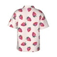 thumbnail image 3 of Fotbe Hand Drawn Strawberry Hawaiian Shirt for Men Unisex Summer Beach Casual Short Sleeve Cotton Linen Button Down Shirts-Small, 3 of 9