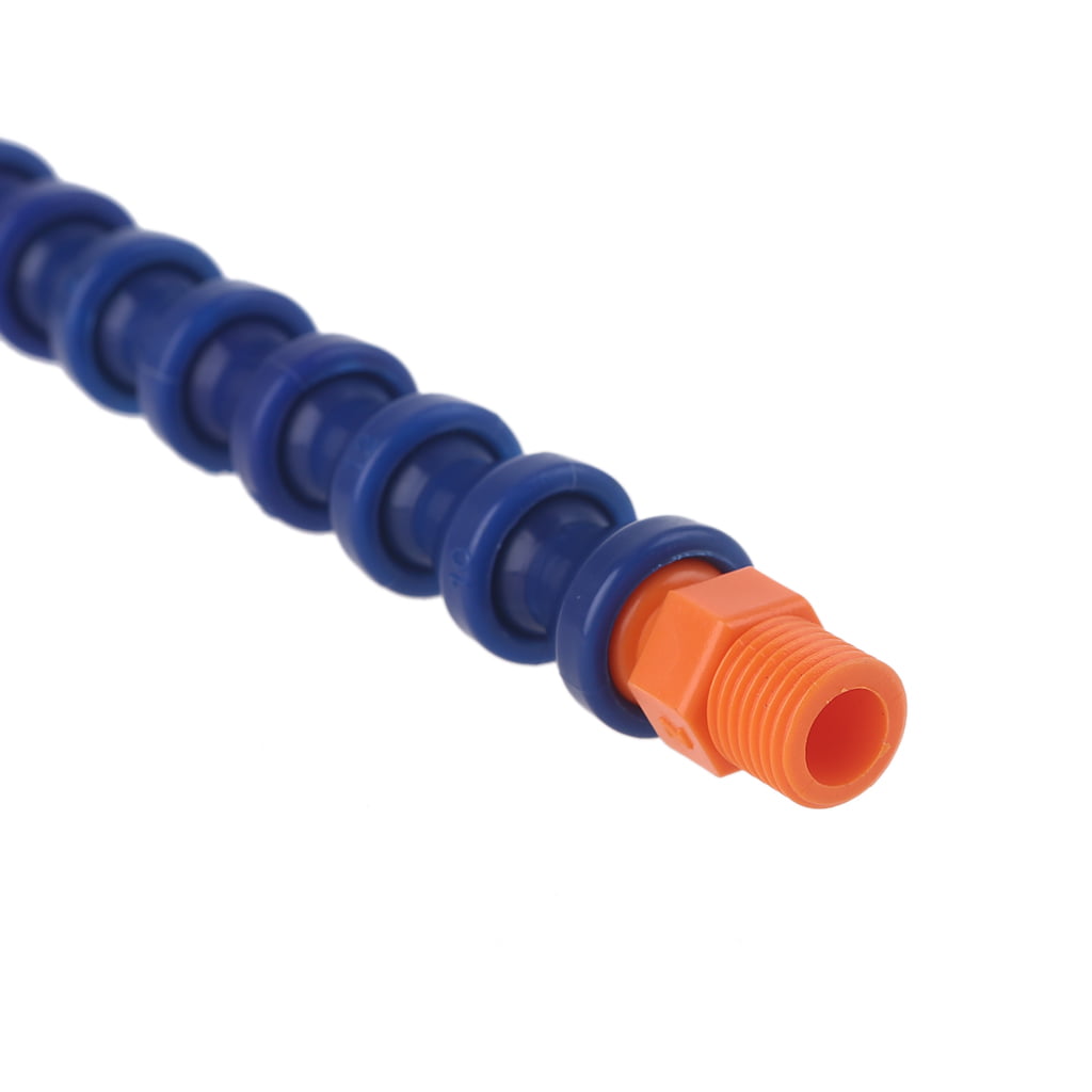 10PCS Round Nozzle 1/4PT Flexible Oil Coolant Pipe Hose Blue Orange 