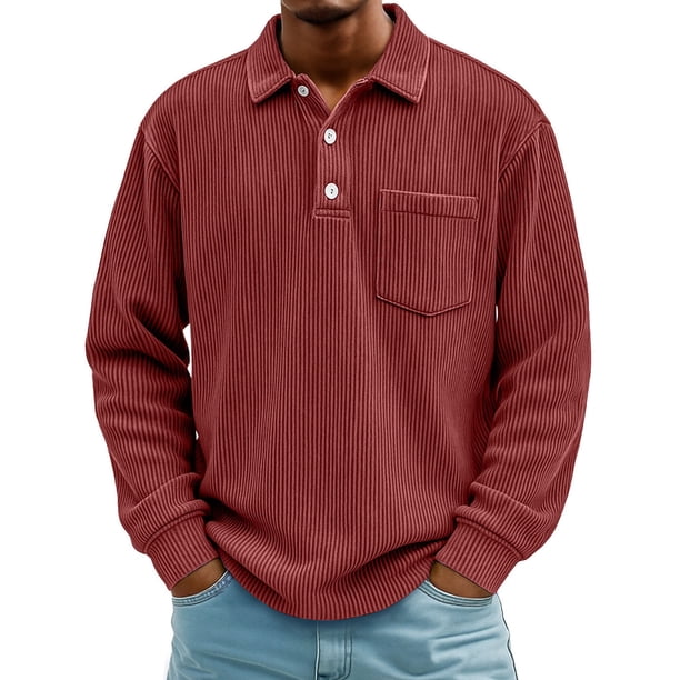 pstuiky mangas largas para hombre, Cárdigan informal de color liso para hombre, con botones, mangas largas y bolsillo de solapa Tops de hombre xxxl