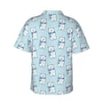 thumbnail image 3 of Balery blue Scarf Bear Print Men's Hawaiian Shirts Short Sleeve Beach Shirt Relaxed Fit Vacation Button Down Shirts-X-Large, 3 of 9