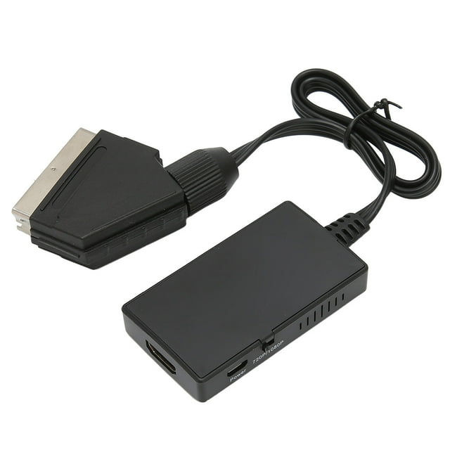 Scart to HD Multimedia Interface Converter, Scart to HD Multimedia Interface Cable Admite 720p 1080p Full HD Black Portable Alto Precisión para Reproductor de DVD
