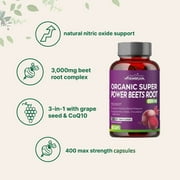 Beets Root Capsules 8000mg - Nitric Oxide Booster, Circulation & Heart Health Support, 60 Capsules