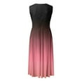 thumbnail image 5 of Women's Summer Fashionable And Sexy Starry Sky Gradient Print V Neck Waistband Sleeveless Beach Vacation Casual Dress Maxi Dresses for Women Dress Solid Color Short Peach Dress Floral Dresses for, 5 of 5