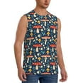 thumbnail image 2 of Fotbe Men's Colorful Mushrooms Print Men's Sleeveless Muscle Tank Tops Casual T-Shirts for Gym Workout Beach-Small, 2 of 8