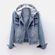 thumbnail image 2 of Mujeres de Moda Más Terciopelo Manga Larga Slim-Fit Chaqueta Con Capucha Blusa de Mezclilla Abrigo Odeerbi ODB-6, 2 of 5