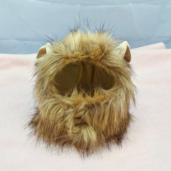 Pet Hairpiece - Humorous Lion Mane Headgear for Dogs and Cats, Adjustable Costume Accessories for Fun Dress-up and Play (S,Lion)