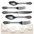 thumbnail image 4 of Luxury 24 Pieces Stainless Steel Flatware set, Service for 6, Mirror Polished with Gold Accents, Fine Silverware set and Dishwasher Safe, 4 of 9