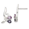 thumbnail image 1 of 925 Sterling Silver Amethyst Iolite Earrings Drop Dangle, 1 of 6