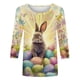 thumbnail image 5 of TaTaai Women Fashion Easter Theme Loose Tops Round Neck Three-quarter Sleeve Casual Soft Comfortable Lightweight Daily Holiday Outfits Shirts Gift, 5 of 5