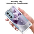 thumbnail image 3 of Rosebono Compatible With Motorola Moto G60/G60S Case, Hybrid Dual Layer Graphic Design Pattern Heavy Duty Protection Case For Motorola Moto G60/G60S (Purple Flower), 3 of 4