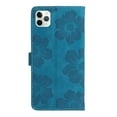thumbnail image 2 of SaniMore Case for iPhone 13 Pro Max 6.7" 2021, [Card Slots + Cash Pocket + Removeable Wrist Strap] PU Leather Embossed Flower Flip Kickstand 360° All-around Protective Wallet Shell, Blue, 2 of 11