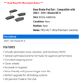 thumbnail image 2 of Rear Brake Pad Set - Compatible with 2004 - 2011 Mazda RX-8 2005 2006 2007 2008 2009 2010, 2 of 2