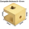 thumbnail image 2 of Copper Gold Glass Clamp Adjustable Glass Clip Shelf Clamp Holder Flat Back Mount Holder For Partition Board Desk, 2 of 12