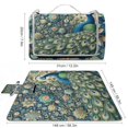 thumbnail image 2 of Awypu Vintage Style Peacock with Flower Square Outdoor Picnic Mat for Camping, Park, Beach, Grass, Outdoor 58.3x58.3in, 2 of 6