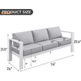 thumbnail image 2 of Tolead Outdoor Aluminum Patio Furniture Set with 5" Cushion & Wide Armrest & Backrest, Balcony, Garden, White, 2 of 7