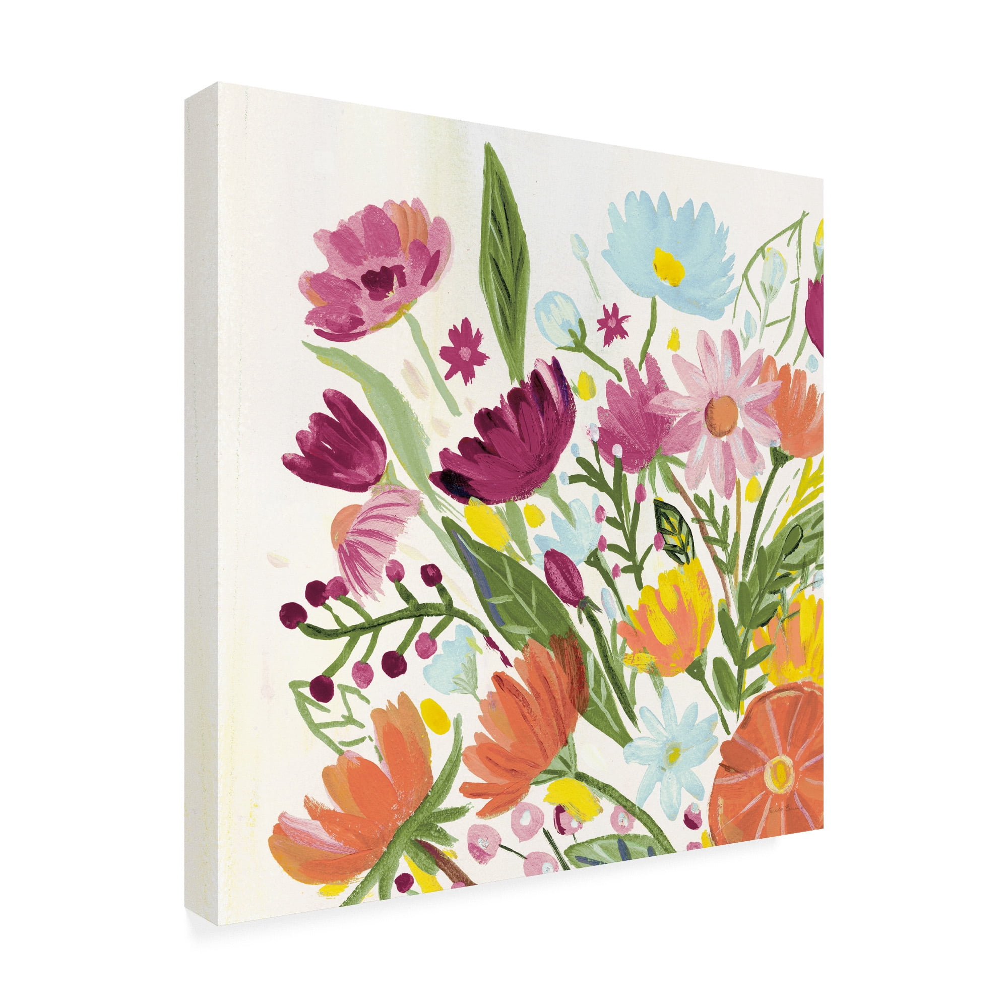 Trademark Fine Art 'Vintage Floral I Pale' Canvas Art by Farida Zaman
