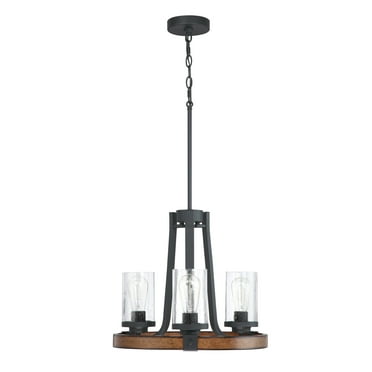 UIXE 3-Light Farmhouse Chandeliers, Rustic Wagon Wheel Chandelier for Dining Room