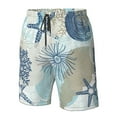 thumbnail image 5 of Kll Algae Corals And Seashells Men'S Casual Summer Beach Shorts Hawaiian Shorts With Pockets-Medium, 5 of 9