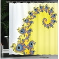 thumbnail image 4 of Ambesonne Modern Shower Curtain, Trippy Seahorse Pattern, 69"Wx75"L, Earth Yellow Blue, 4 of 5