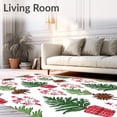 thumbnail image 2 of ODIKA 3'x5' Machine Washable Non-Slip Area Rug, Holiday Evergreen Grove with Whimsical Vintage Truck Plaid Motif High Traffic Rug with Pad, Green, 738120, 2 of 8
