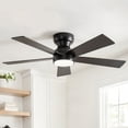 thumbnail image 4 of Eowynic 46-Inch Modern Ceiling Fans with Lights, Remote Control, DC Motor, 6 Speed, 5 Blade, Flush Mount, Matte Black, 4 of 9