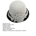 thumbnail image 7 of Yesbay Women Retro Beanie 3D Flower Decor Dome Contrast Color Short Brim Cold Weather Thermal Hat Dating Shopping Party Headwear, 7 of 7