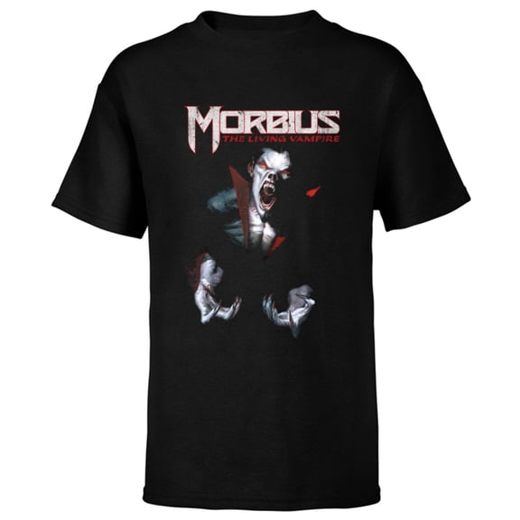 Marvel Morbius The Living Vampire #1 Comic Cover - Short Sleeve T-Shirt for Kids - Customized-Black