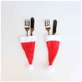 thumbnail image 4 of Xingzhi Christmas Hat Cap Tableware Cutlery Silverware Holder Pockets tableware case decoration Spoon Dinner Case Box Decoration Fork, 4 of 5