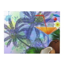 Summer With Palm Trees And Juice Canvas Wall Art Prints Wall Art Wall Hanging Painting For Home Decor 11.8 x 15.7 in
