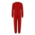 thumbnail image 3 of Hansber Unisex Kids One Piece Zip-Back Jumpsuit Special Needs Adaptive Romper Long Sleeve Plain Overalls Red 16, 3 of 6