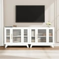 thumbnail image 3 of Accreate Accent Storage Cabinet, 36'' Sideboard Buffet Cabinet with Fluted Glass Door and Adjustable Shelf, White Coffee Bar Cabinet, White, 3 of 8