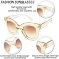 thumbnail image 5 of FEISEDY Retro Oversized Square Horn Sunglasses Semi Cat Eye Butterfly Glass Big Thick Bold Frame B2572, 5 of 14