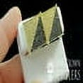 thumbnail image 4 of Black/White Lab Diamond Yellow Gold Finish Square Screw Back Stud Earring 20 mm, 4 of 4