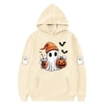 thumbnail image 4 of SERTG Children Halloween Printed Hooded Tops Long Sleeved Sweatshirt with Pockets Fleece Top Hooded Sweatshirt for Girls 3-14 Years(Yellow,13-14 Years), 4 of 4