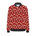 thumbnail image 4 of LOVZFMLL Vestes pour Femmes Chandail Ample à Manches Longues avec Fermeture Éclair Veste Décontractée en Grosse Maille Veste de Baseball, 4 of 5