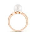 thumbnail image 2 of ANGARA Solitaire South Sea Cultured Pearl Bypass Ring with Diamonds in 14K Rose Gold for Women | June Birthstone, Birthday, Anniversary, Jewelry Gift for Women | Pearl Ring, 2 of 8