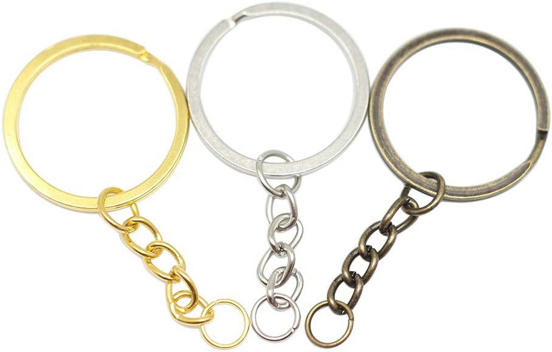 Suuchh 10 Pcs/Lot Split Key Ring with Chain and Jump Rings 60mm Long Round Split Keychain Keyrings Jewelry Making Bulk 3 Sizes(Antique Bronze, 30mm(