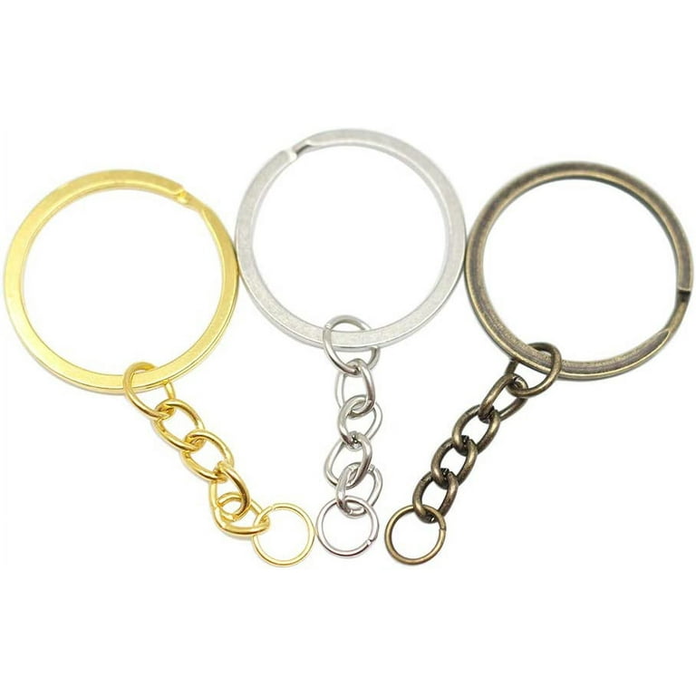Suuchh 10 Pcs/Lot Split Key Ring with Chain and Jump Rings 60mm Long Round Split Keychain Keyrings Jewelry Making Bulk 3 Sizes(Antique Bronze, 30mm(