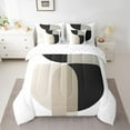 thumbnail image 2 of Homewish Boho Geometric Circle 7-Piece Twin Bedding Sets,Abstract Square Bedding Comforter Set,White Black Brown Sheet Sets For Adults,Microfiber Bedroom Decor, 2 of 8