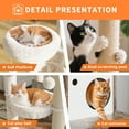 thumbnail image 6 of 2-in-1 Modern Cat Tower, 55'' Cat Tree with Litter Box Enclosure, All-in-One Wooden Cat Tower with Scratching Posts & Detachable Teaser Sticks, Cat Furniture Cat Condo with Hammock, 6 of 8